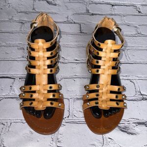 Aldo Studded Strap Leather Sandal Size 8